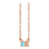 14K Rose Natural Aquamarine Bar 16" Necklace