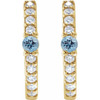 14K Yellow Natural Aquamarine & 1/8 CTW Natural Diamond 13.6 mm Hoop Earring