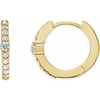 14K Yellow Natural White Sapphire & 1/8 CTW Natural Diamond 13.6 mm Hoop Earring