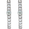 Platinum 1/6 CTW Natural Diamond 13.6 mm Hoop Earrings