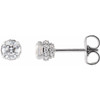 Sterling Silver 9/10 CTW Natural Diamond Hidden Halo Earrings |$5186