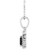 Sterling Silver Natural Black Onyx & .04 CTW Natural Diamond Bow 16-18" Necklace