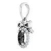 Sterling Silver Natural Black Onyx & .04 CTW Natural Diamond Bow Pendant