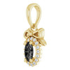 14K Yellow Natural Black Onyx & .04 CTW Natural Diamond Bow Pendant
