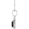 Platinum Natural Black Onyx & .04 CTW Natural Diamond Bow 16-18" Necklace