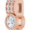 14K Rose Natural White Sapphire & .04 CTW Natural Diamond Pendant