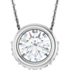 14K White Natural White Sapphire & 1/10 CTW Natural Diamond 18" Necklace