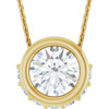 14K Yellow Natural White Sapphire & 1/10 CTW Natural Diamond 18" Necklace