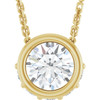 14K Yellow Natural White Sapphire & .07 CTW Natural Diamond 18" Necklace