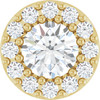14K Yellow Natural White Sapphire & .08 CT Natural Diamond Halo-Style Pendant