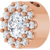 14K Rose Natural White Sapphire & .08 CT Natural Diamond Halo-Style Pendant