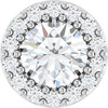 14K White Natural White Sapphire & 1/10 CT Natural Diamond Halo-Style Pendant