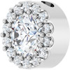 Platinum Natural White Sapphire & 1/10 CT Natural Diamond Halo-Style Pendant
