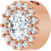 14K Rose 1/2 CTW Natural Diamond Halo-Style Pendant