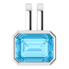 Platinum Natural Swiss Blue Topaz Pendant