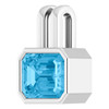 Platinum Natural Swiss Blue Topaz Pendant