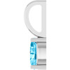 14K White 5x3 mm Natural Aquamarine Charm/Pendant