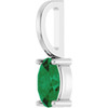 Sterling Silver 5x3 mm Natural Emerald Charm/Pendant