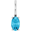 Platinum 5x3 mm Natural Aquamarine Charm/Pendant