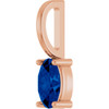 14K Rose 5x3 mm Lab-Grown Blue Sapphire Charm/Pendant