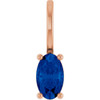 14K Rose 5x3 mm Natural Blue Sapphire Charm/Pendant
