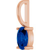 14K Rose 6x4 mm Natural Blue Sapphire Charm/Pendant