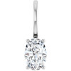 14 Karat White Gold 6x4 mm Natural White Sapphire Charm/Pendant