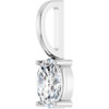 14 Karat White Gold 6x4 mm Natural White Sapphire Charm/Pendant
