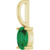 14 Karat Yellow Gold 6x4 mm Natural Emerald Charm/Pendant
