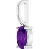 Platinum 6x4 mm Natural Amethyst Charm/Pendant