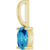 14K Yellow 6x4 mm Natural Blue Zircon Charm/Pendant