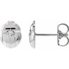 14K White .03 CTW Natural Diamond Scarab Insect Earring 