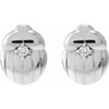 14K White .03 CTW Natural Diamond Scarab Insect Earring 