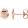 14K Rose .03 CTW Natural Diamond Scarab Insect Earring 
