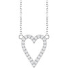 14 Karat White Gold Natural Diamond Heart Necklace 1/6 CTW, 18 Inch, 1.2mm - $1,003