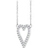Platinum Natural Diamond Heart Necklace 1/6 CTW, 18 Inch, 1.2mm - $1,483