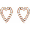 14K Rose 1/5 CTW Natural Diamond Heart Earrings