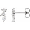 14K White 1/3 CTW Natural Diamond Nature-Inspired Earrings