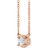 14 Karat Rose Gold Natural Diamond Hidden Halo Necklace 1/4 CTW, 18 Inch - $1,241