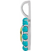 Platinum Natural Peridot & Natural Turquoise Halo-Style Pendant