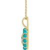 14K Yellow Natural Peridot & Natural Turquoise Halo-Style 16-18" Necklace