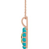14K Rose Natural Peridot & Natural Turquoise Halo-Style 16-18" Necklace