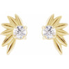 14K Yellow 1/5 CTW Natural Diamond Half-Flower Earrings