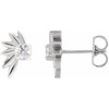 14K White 1/5 CTW Natural DiamondHalf-Flower Earrings