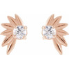 14K Rose 1/5 CTW Natural Diamond Half-Flower Earrings
