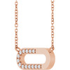 14 Karat Rose Gold Natural Diamond Paperclip to Style Necklace 1/10 CTW, 18 Inch - $970