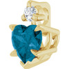 14K Yellow Natural London Blue Topaz & .03 CT Natural Diamond Pendant