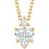14K Yellow Natural White Sapphire & .03 CT Natural Diamond 16-18" Necklace