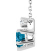 Sterling Silver Natural London Blue Topaz & .03 CT Natural Diamond 16-18" Necklace
