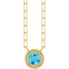 14 Karat Yellow Gold Natural Aquamarine 18" Necklace